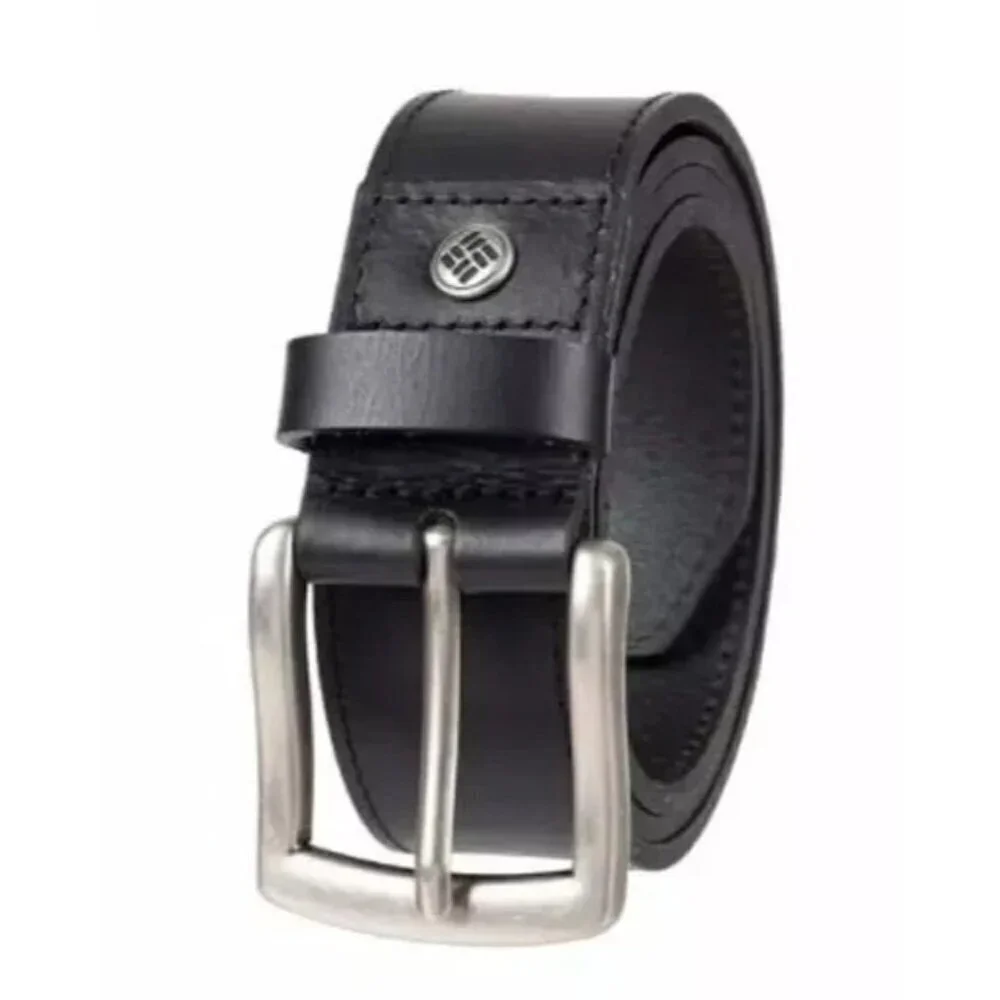 NEW Columbia Men's 32-34 Black Leather Belt M  Durable Classic Style